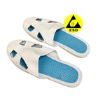 Chaussures de travail antistatiques ESD blanches 4 trous soule en PVC + pantoufles industrielles supérieures en PU