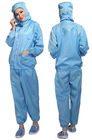 Veste statique et le pantalon de polyester sûr d'habillement d'ESD de Cleanroom l'anti classent 1000 - 10000