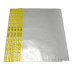 Les trous du portefeuille 11 de document du polyéthylène A4 A3 Esd classent les bords jaunes mous de portefeuille