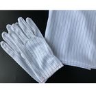 La rayure de 10MM a tricoté l'anti tissu statique de gants d'ESD de Cleanroom de tissu de polyester