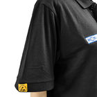 T-shirt statique d'ESD de coton de carbone de revers unisexe de fibre anti