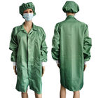Chemises statiques d'ESD de vert de grille du laboratoire 2.5mm de Cleanroom anti avec le même chapeau de couleur