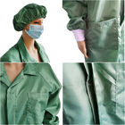Chemises statiques d'ESD de vert de grille du laboratoire 2.5mm de Cleanroom anti avec le même chapeau de couleur