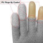 Unité centrale Coatd de travail d'ESD de polyester demi de doigts antistatiques des gants 3 pour l'industrie