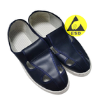Anti chaussures de sécurité statiques de PVC d'ESD de protection quatre trous bleu marine