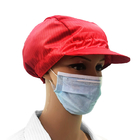 Rouge lumineux de ForCleanroom de rayure de polyester de chapeau respirable d'ESD