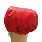 Rouge lumineux de ForCleanroom de rayure de polyester de chapeau respirable d'ESD