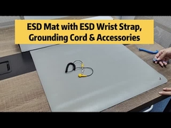 ESD Tapis de table en PVC gris tapis antistatique avec bouton pour zone antistatique