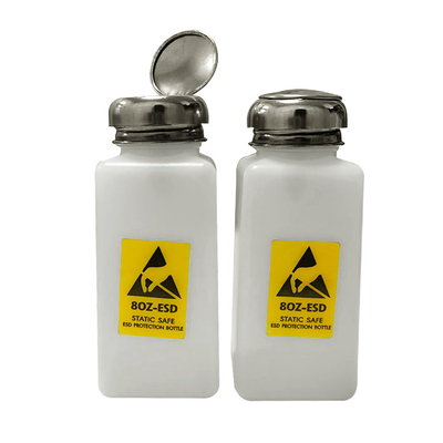 Plastique dissolvant de distributeur d'ESD d'alcool chimique blanc antistatique de la bouteille 200ml
