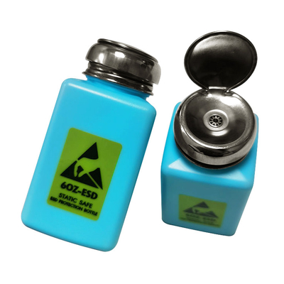 Bleu dissolvant de la bouteille 6OZ de distributeur d'ESD d'alcool en plastique antistatique