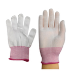 Gants de sécurité au travail tricotés 100% polyester sans poussière pour salle blanche