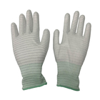 Unité centrale statique d'ESD de fibre de carbone de polyester de Cleanroom l'anti a enduit des gants industriels
