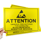 Rectangle jaune statique de la taille 20x30cm de signe d'ESD de zone de contrôle d'attention pour EPA