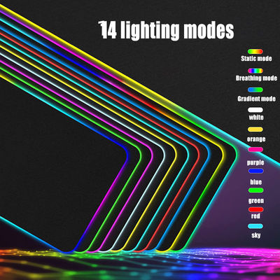 tapis de souris sans fil imperméables de jeu de charge LED RVB de tapis de souris coloré de 800*300*4mm