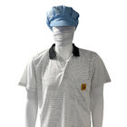 T-shirts en soie blanche à rayures de 7 mm T-shirts anti-statiques POLO ESD 99% polyester 1% conducteur
