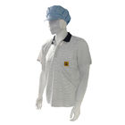 T-shirts ESD à rayures de 7 mm T-shirts en soie conductive en polyester Tricot antistatique T-shirts polo
