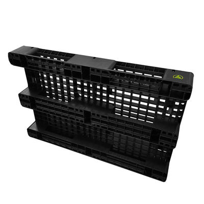 1200*800*140mm ESD empilage de palettes électroniques en plastique noir pour les industries
