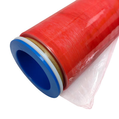 Film d'emballage en LDPE rouge transparent antistatique de 500 mm