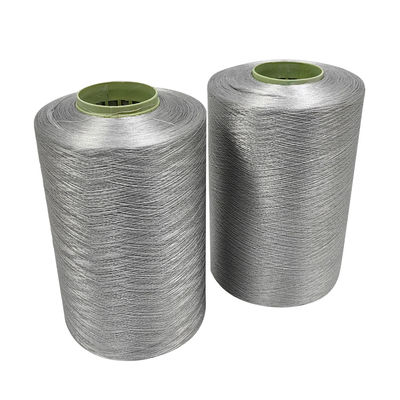150D/2 fil de couture conducteur gris pour les vêtements antistatiques en fabrication de polyester fil de fibre de carbone longue fibre conductrice