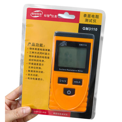 GM3110 Testeur de résistance de surface Testeur de résistance d'isolation portable de haute précision Détecteur électrostatique