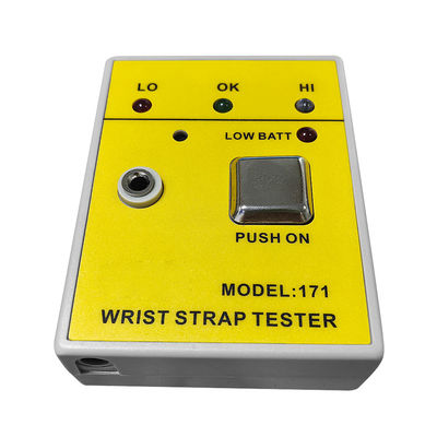 Testeur de sangle de poignet HZR-171 jaune Testeur électrostatique portable pour les sangles de poignet Testeur dans les usines d'électronique