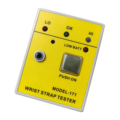 Testeur de sangle de poignet HZR-171 jaune Testeur électrostatique portable pour les sangles de poignet Testeur dans les usines d'électronique