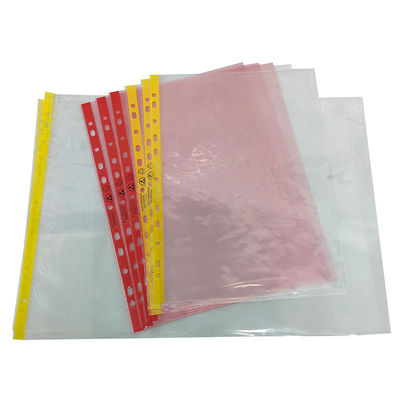 11 trous Sac à dossiers de salle blanche rose ou jaune A4 A3 ESD sans poussière Sac de document antistatique