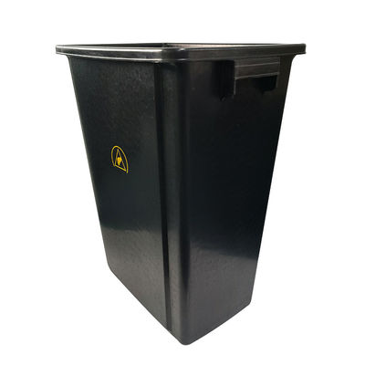 Boîte à ordures antistatique en plastique noir recyclée ESD pour salle blanche