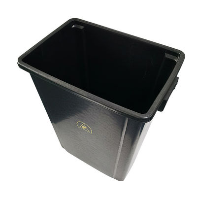 Boîte à ordures antistatique en plastique noir recyclée ESD pour salle blanche