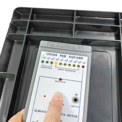 600*400*230mm Boîte en plastique antistatique ESD noire Boîte à pièces électroniques Boîte antistatique pour l'industrie électronique