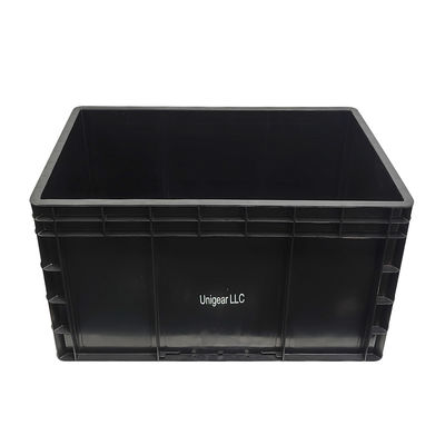 600*400*230mm Boîte en plastique antistatique ESD noire Boîte à pièces électroniques Boîte antistatique pour l'industrie électronique