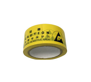 La bande jaune adhésive acrylique de plancher de vinyle pour cocher l'ESD a protégé des zones