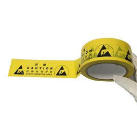 La bande jaune adhésive acrylique de plancher de vinyle pour cocher l'ESD a protégé des zones