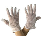 M / L glissent non d'anti gants statiques de paume avec la main rayée de polyester de 10mm de retour