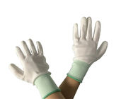 La paume blanche de polyuréthane a enduit le gant sans couture de revêtement de polyester d'anti gants statiques