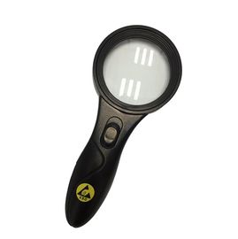 Anti batteries tenues dans la main sûres statiques de la lumière 2 de la loupe 62mm Dia. Lens 5X LED d'ESD nécessaires