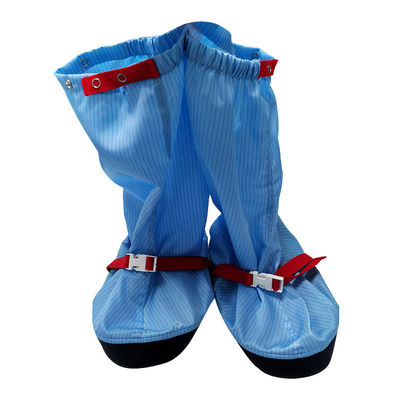Salle blanche Bleu Anti-statique Bottes de travail 5 mm rayées ESD en tissu Bottes longues