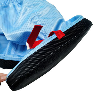 Salle blanche Bleu Anti-statique Bottes de travail 5 mm rayées ESD en tissu Bottes longues