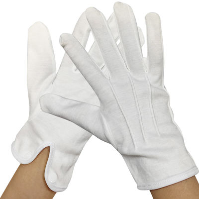 100% de coton, respirant, bijoux blancs, gants de cérémonie, défilé, garde d'honneur.