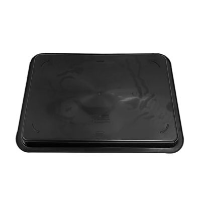 530x365x43mm ESD plateaux carrés antistatiques en plastique noir rectangulaire peu profond plateau ESD plateau tournant en cercle électronique