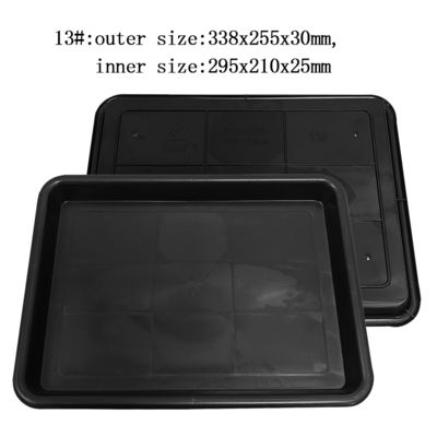 338x255x30mm plateau carré antistatique en plastique noir plateau rectangulaire peu profond plateau électronique tourne-disque