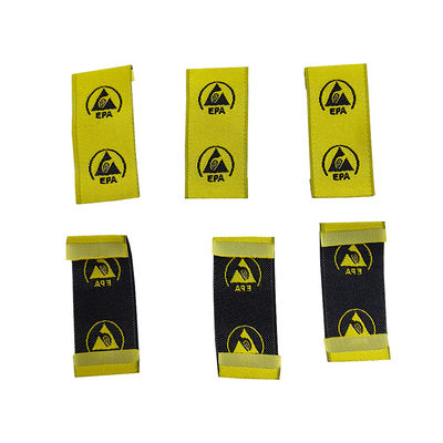 Signe d'avertissement ESD antistatique de l'EPA Embroidery Tissu adhésif de salle blanche Étiquette de vêtements Accessoires