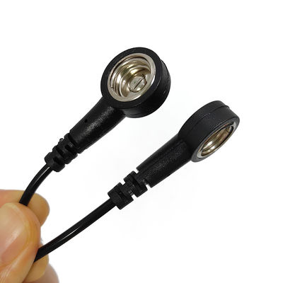 Fil de mise à la terre en PU antistatique en ESD fil noir en PU droit 30,5 cm pour tapis ESD avec deux extrémités boucle de 10 mm