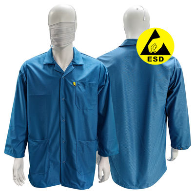 Vêtements antistatiques bleus lavables dans les salles blanches ESD