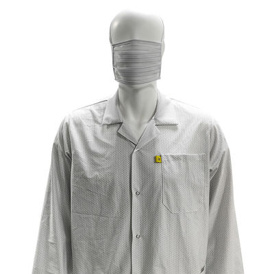 XS-10XL Salle blanche blanche ESD 96% polyester + 4% de carbone anti-statique lavable