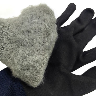 Noir bleu Sports d'hiver en plein air Travail en latex imprégné de mousse Gants chauds de cachemire