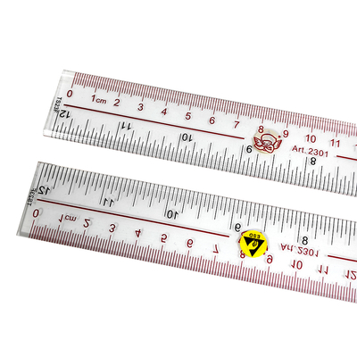 Règle droite antistatique en plastique transparent ESD de 30 cm