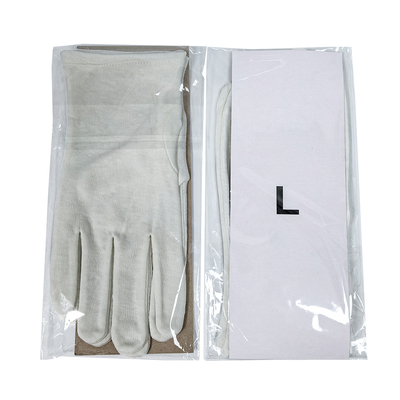 Gants de travail blancs en coton 100% absorbant la sueur enveloppés individuellement