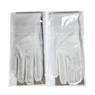Gants de travail blancs en coton 100% absorbant la sueur enveloppés individuellement