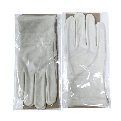 Gants de travail blancs en coton 100% absorbant la sueur enveloppés individuellement